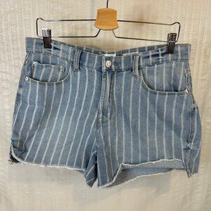 Kensie Jeans Vintage Luxe Womens Sz 12/31 Striped HIgh-Rise Shorts